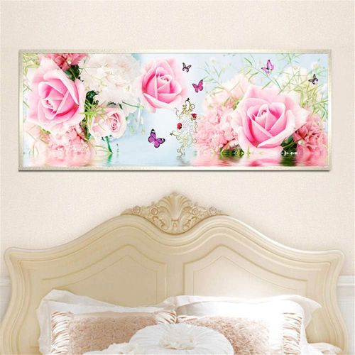  Brand: LucaSng LucaSng 5D DIY Diamond Painting Set Full Drill Rose Flower Crystal Embroidery Diamond Decoration Large for Home Wall Decor