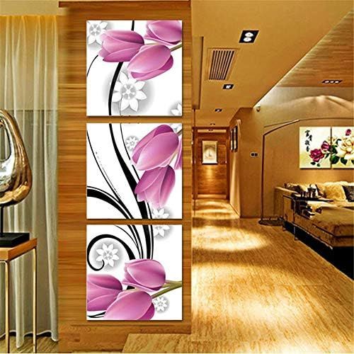  Brand: LucaSng LucaSng DIY 5D Diamond Painting Flower Embroidery, Round Diamond Painting Full Pictures, Cross Stitch Arts Craft for Home Wall Decoration, Mosaic Adhesive Pictures Adults - Tulip