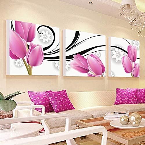  Brand: LucaSng LucaSng DIY 5D Diamond Painting Flower Embroidery, Round Diamond Painting Full Pictures, Cross Stitch Arts Craft for Home Wall Decoration, Mosaic Adhesive Pictures Adults - Tulip