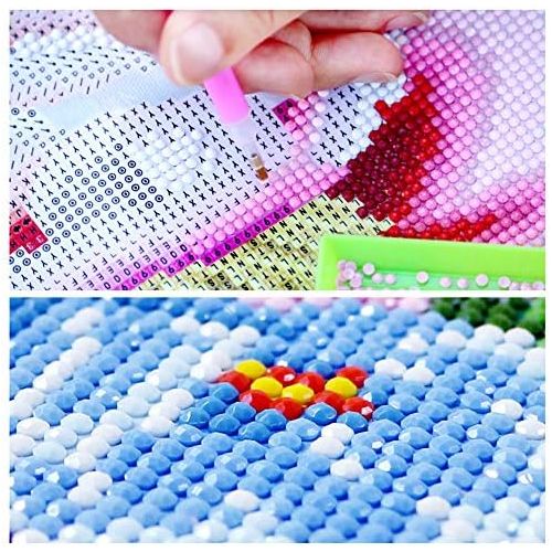  Brand: LucaSng LucaSng DIY 5D Diamond Painting Flower Embroidery, Round Diamond Painting Full Pictures, Cross Stitch Arts Craft for Home Wall Decoration, Mosaic Adhesive Pictures Adults - Tulip