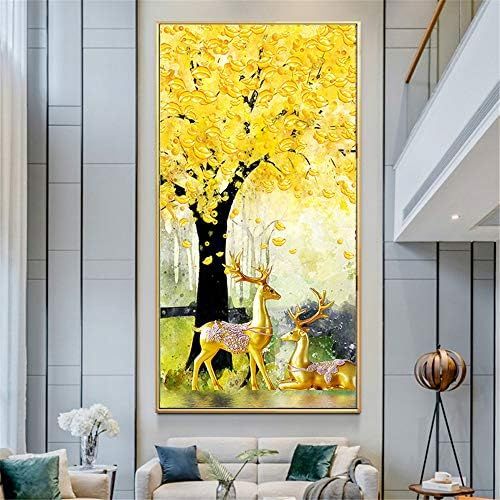  Brand: LucaSng LucaSng DIY 5D Diamond Painting Crystal Rhinestone Embroidery Large Pictures Art Crafts for Home Wall Decor Full Drill - Lucky Tree and Kick