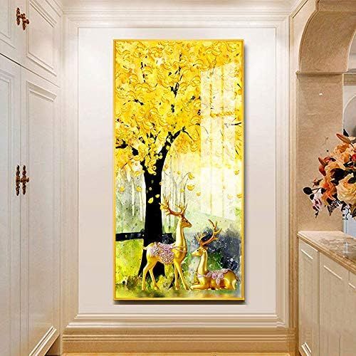  Brand: LucaSng LucaSng DIY 5D Diamond Painting Crystal Rhinestone Embroidery Large Pictures Art Crafts for Home Wall Decor Full Drill - Lucky Tree and Kick