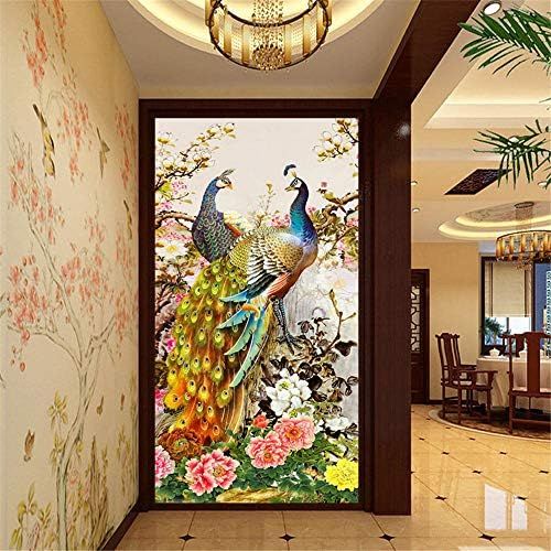  Brand: LucaSng LucaSng Diamond Painting Set 5D Diamond Painting Set Full Embroidery Large Pictures DIY Living Room Decor Wall Sticker - Peacock and Peony, 70*120cm