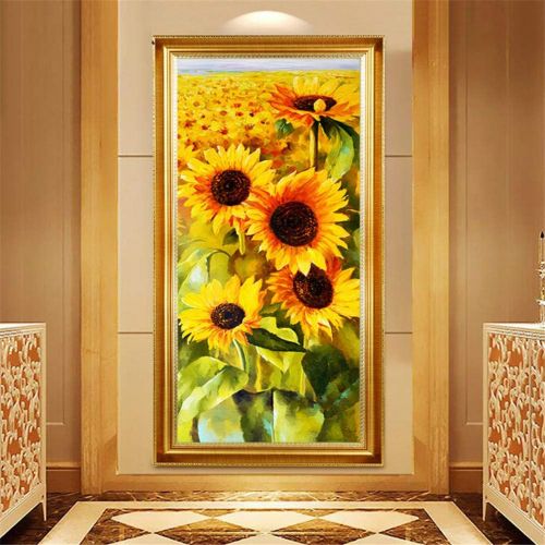  Brand: LucaSng LucaSng DIY 5D Diamond Painting Kits, Full Drill Flowers Sunflower Crystal Rhinestone Cross Stitch Embroidery Handmade Adhesive Picture Home Wall Decor, 70 X 140 CM