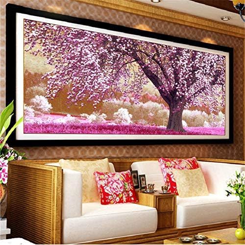  Brand: LucaSng LucaSng DIY 5D Diamant Painting Kits, Blumen Kirschbaum Full Bohrer Crystal Strass Kreuzstich Stickerei Handgemachtes Digitales Malerei Wandkunst (150 x 60 cm)