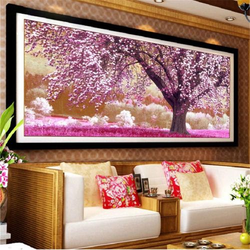  Brand: LucaSng LucaSng DIY 5D Diamant Painting Kits, Blumen Kirschbaum Full Bohrer Crystal Strass Kreuzstich Stickerei Handgemachtes Digitales Malerei Wandkunst (150 x 60 cm)