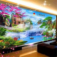 Brand: LucaSng LucaSng DIY 5D Diamond Painting Full Drill Set, Diamond Painting Decoration for Home Wall Decor(Waterfall in the Mountains Water Flowing Over Stones in Green Wood)