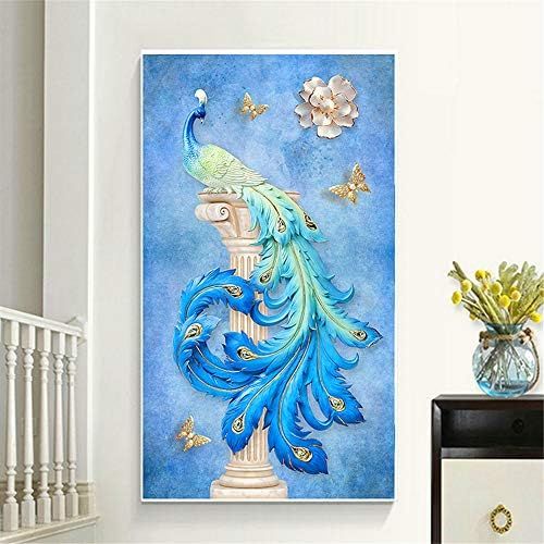  Brand: LucaSng LucaSng DIY 5D Diamond Painting Full Set Peacock Pattern Handmade Adhesive Picture Diamonds Painting Full Drill Large Cross Stitch Wall Decoration