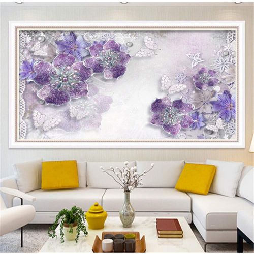  Brand: LucaSng LucaSng 5D Diamond Embroidery Rhinestone Painting DIY Diamond Painting Mosaic Adhesive Pictures Adults Set Home Decor - Butterfly Flowers