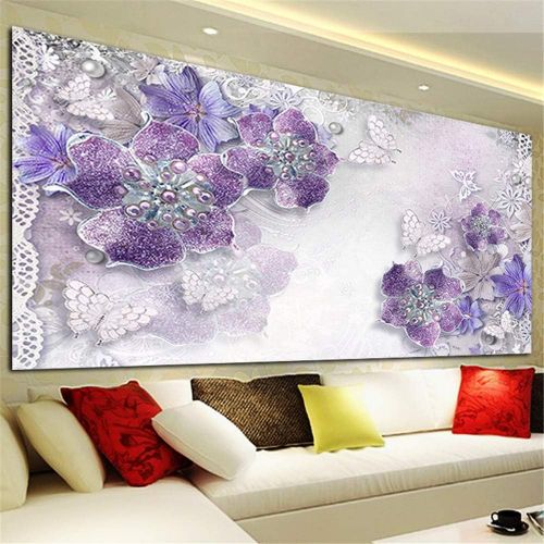  Brand: LucaSng LucaSng 5D Diamond Embroidery Rhinestone Painting DIY Diamond Painting Mosaic Adhesive Pictures Adults Set Home Decor - Butterfly Flowers