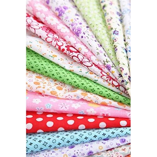  Brand: LucaSng LucaSng 50 Stueck 25 cm x 25 cm Blumenmuster Bedruckte Oberseite Baumwolle Stoffbuendel Quadrate Quilten Nahen Patchwork Tuecher DIY Scrapbooking Kunst