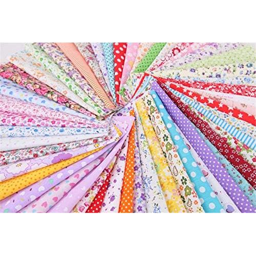  Brand: LucaSng LucaSng 50 Stueck 25 cm x 25 cm Blumenmuster Bedruckte Oberseite Baumwolle Stoffbuendel Quadrate Quilten Nahen Patchwork Tuecher DIY Scrapbooking Kunst