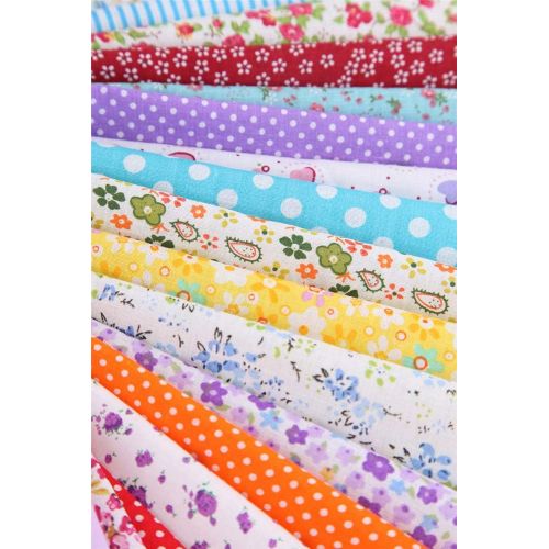  Brand: LucaSng LucaSng 50 Stueck 25 cm x 25 cm Blumenmuster Bedruckte Oberseite Baumwolle Stoffbuendel Quadrate Quilten Nahen Patchwork Tuecher DIY Scrapbooking Kunst