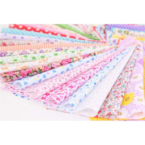  Brand: LucaSng LucaSng 50 Stueck 25 cm x 25 cm Blumenmuster Bedruckte Oberseite Baumwolle Stoffbuendel Quadrate Quilten Nahen Patchwork Tuecher DIY Scrapbooking Kunst