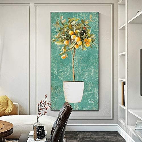  Brand: LucaSng LucaSng DIY Full Drill Diamond Painting Kit, Diamond Painting Persimmon Fruit Tree Rhinestone Pictures Handmade Adhesive Picture Wall Decoration, 70 X 140 CM