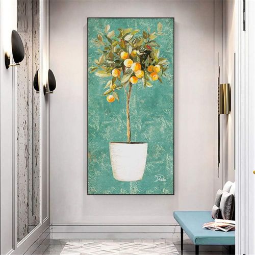  Brand: LucaSng LucaSng DIY Full Drill Diamond Painting Kit, Diamond Painting Persimmon Fruit Tree Rhinestone Pictures Handmade Adhesive Picture Wall Decoration, 70 X 140 CM