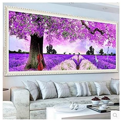  Brand: LucaSng LucaSng Lavendel DIY 5D Diamant Malerei Kits, Diamond Painting Home Wand Decor Gemalde Kreuzstich Dekoration Wanddekoration Full Bohrer (180 * 55cm)