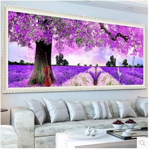  Brand: LucaSng LucaSng Lavendel DIY 5D Diamant Malerei Kits, Diamond Painting Home Wand Decor Gemalde Kreuzstich Dekoration Wanddekoration Full Bohrer (180 * 55cm)