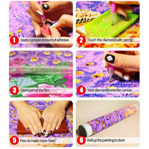  Brand: LucaSng LucaSng Lavendel DIY 5D Diamant Malerei Kits, Diamond Painting Home Wand Decor Gemalde Kreuzstich Dekoration Wanddekoration Full Bohrer (180 * 55cm)