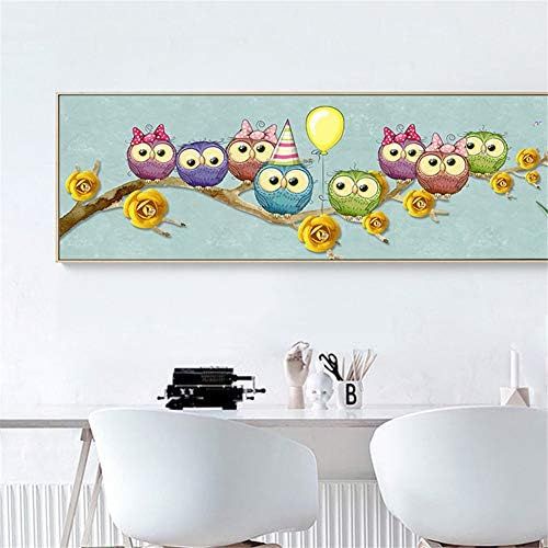  Brand: LucaSng LucaSng DIY 5D Diamond Painting Kits, Diamond Painting Cartoon Owl Rhinestone Embroidery Cross Stitch Arts Craft Decor for Living Room Nursery