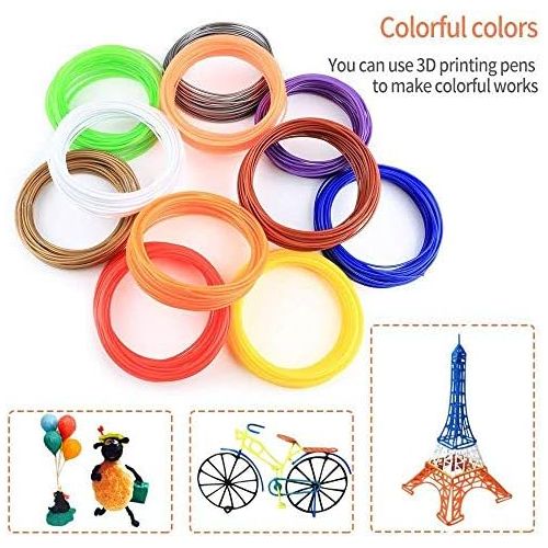  Brand: LucaSng LucaSng 3D Stift Filament, 20 Farben je 10M,200M/656FT,1,75mm PLA Filament fuer 3D Drucker Stift Kinder (Zufallige 20 Farben)