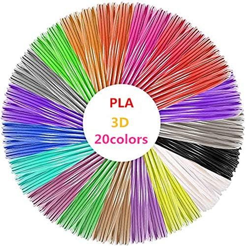  Brand: LucaSng LucaSng 3D Stift Filament, 20 Farben je 10M,200M/656FT,1,75mm PLA Filament fuer 3D Drucker Stift Kinder (Zufallige 20 Farben)