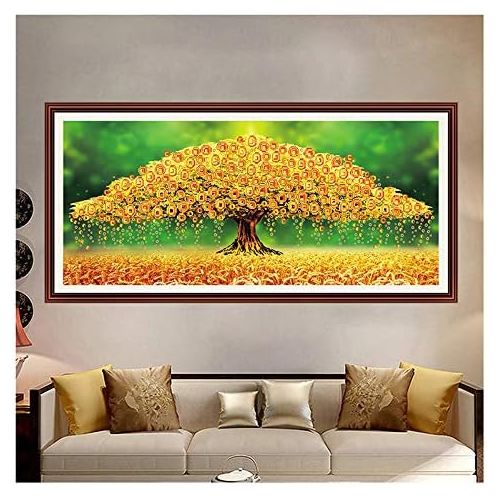  Brand: LucaSng LucaSng 5D Full Drilling Diamond Painting Kit, Money Tree DIY Diamond Painting Rhinestone Embroidery Art Full Large Craft Home Decor