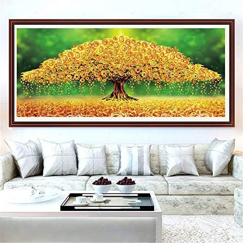  Brand: LucaSng LucaSng 5D Full Drilling Diamond Painting Kit, Money Tree DIY Diamond Painting Rhinestone Embroidery Art Full Large Craft Home Decor