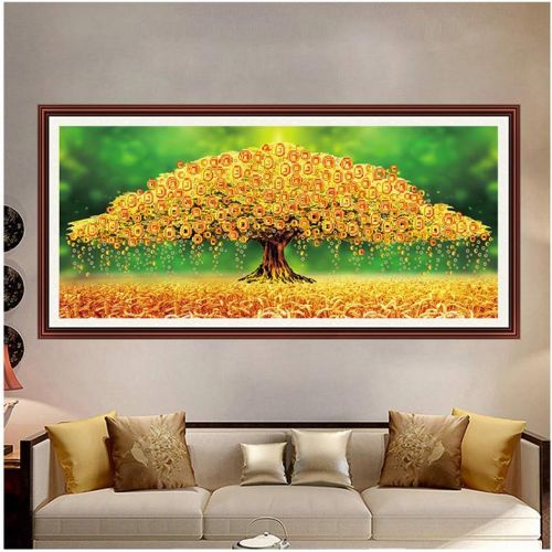  Brand: LucaSng LucaSng 5D Full Drilling Diamond Painting Kit, Money Tree DIY Diamond Painting Rhinestone Embroidery Art Full Large Craft Home Decor