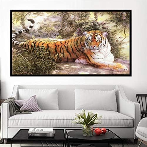  Brand: LucaSng LucaSng DIY 5D Tiger Diamond Painting Kits, Diamond Painting Home Wall Decor Painting Cross Stitch Decoration Wall Decoration Full Drill, 85x120cm