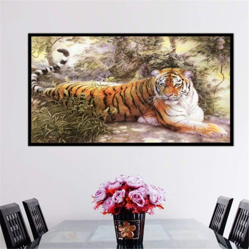  Brand: LucaSng LucaSng DIY 5D Tiger Diamond Painting Kits, Diamond Painting Home Wall Decor Painting Cross Stitch Decoration Wall Decoration Full Drill, 85x120cm