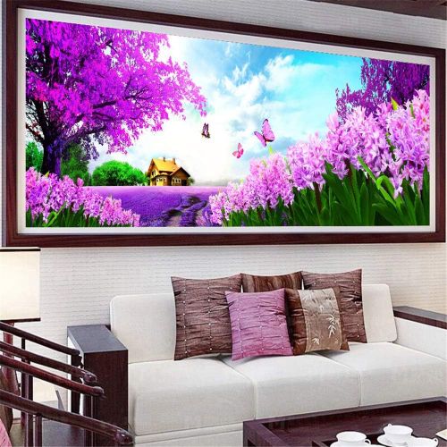  Brand: LucaSng LucaSng 5D Diamond Painting Kit DIY Lavender Handmade Adhesive Picture with Digital Sets - Diamonds Painting - Full Drill Cross Stitch Wall Decoration