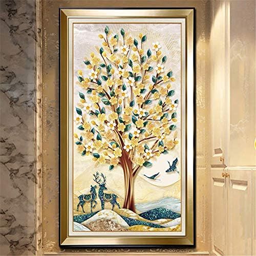  Brand: LucaSng LucaSng Diamant Painting Kit Full Bohrer, Gluecklicher Baum, Diamond Painting Crystal Strass Stickerei Handgemachtes Klebebilder fuer Wohnzimmer (80 x 150 cm)