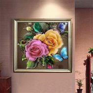 Brand: LucaSng LucaSng 5D DIY Diamond Painting Painting by Numbers Kit Full Round Drill Beads Pictures Supplies Crafts Wall Sticker Decor Elephants - Diamonds Painting Butterflies Roses Flower, 9