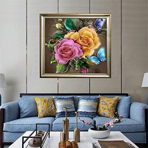  Brand: LucaSng LucaSng 5D DIY Diamond Painting Painting by Numbers Kit Full Round Drill Beads Pictures Supplies Crafts Wall Sticker Decor Elephants - Diamonds Painting Butterflies Roses Flower, 9