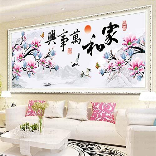  Brand: LucaSng LucaSng 5D DIY Diamond Painting Set Magnolia Flower Solid Drill Diamond Painting Living Room Wall Sticker Large Pictures Full Drill Living Room Decor Wall Sticker