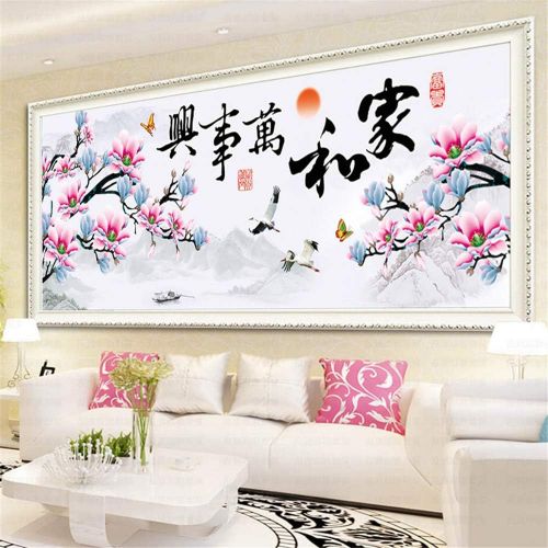  Brand: LucaSng LucaSng 5D DIY Diamond Painting Set Magnolia Flower Solid Drill Diamond Painting Living Room Wall Sticker Large Pictures Full Drill Living Room Decor Wall Sticker