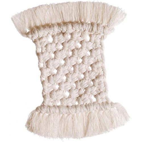  Brand: LucaSng LucaSng Set of 2 Macrame Glass Coasters with Tassel Cotton Rectangular Cup Coasters for Table and Bar Table Decoration Boho Style