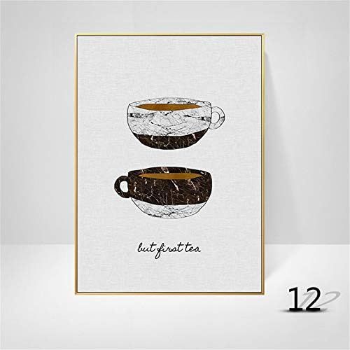  Brand: LucaSng LucaSng Modern Design Poster Set of 3 Illustration Kitchen Picture Wall Art Canvas Print Pictures for Restaurant Cafe without Rhamen, Style D, 20 x 30 cm