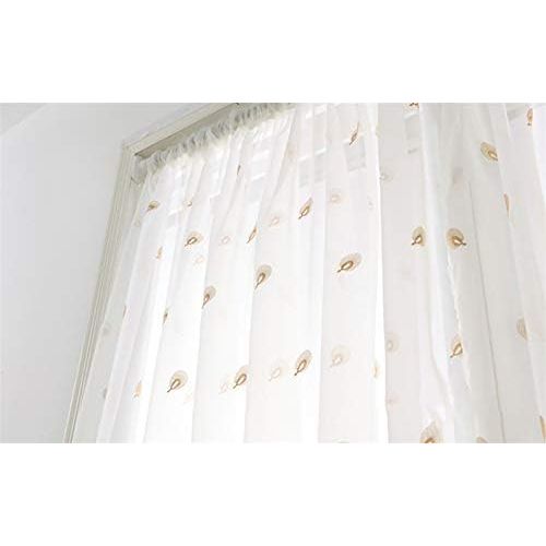  Brand: LucaSng LucaSng Vintage Voile Half Curtain with Peacock Embroidery Pastoral Art Embroidery Bistro Kitchen Curtains Cabinet Curtain