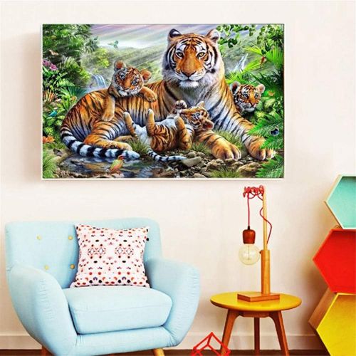  Brand: LucaSng LucaSng 5D Diamond Painting Tiger Rhinestone Hand Crafts Painting DIY Mosaic Picture Crafts Home Decor