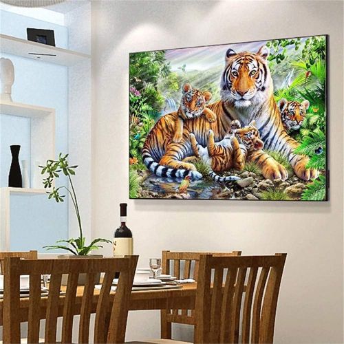  Brand: LucaSng LucaSng 5D Diamond Painting Tiger Rhinestone Hand Crafts Painting DIY Mosaic Picture Crafts Home Decor