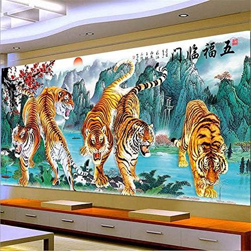  Brand: LucaSng LucaSng DIY 5D Diamond Painting Kits for Adults Full Drill Tiger Diamond Paintings Canvas Wall Art Decor Cross Stitch Crafts for Home Decor (180 x 70 cm)