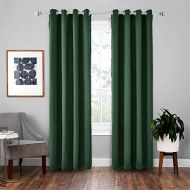 Brand: LucaSng LucaSng 1PCS Opaque Blackout Curtain - Opaque Curtain with Eyelets for Bedroom Childrens Room Noise Reducing, dark green, 100x250cm