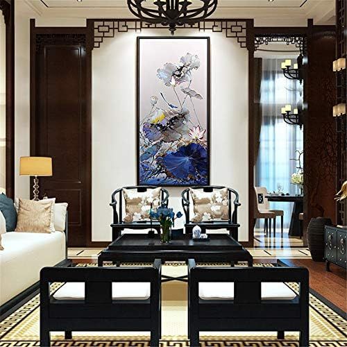  Brand: LucaSng LucaSng DIY Diamond Painting 5D Diamond Painting Lotus Bird Full Drill Diamond Set Crystal Rhinestone Wall Pictures Wall Decoration for Living Room, 40 x 80 cm