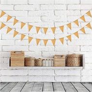 Brand: LucaSng LucaSng 3 Piece Outdoor Bunting 36 Piece Jute Bunting Vintage Wedding Bunting Flags Linen School Decoration for Outdoor Childrens Room Birthday Party Decoration