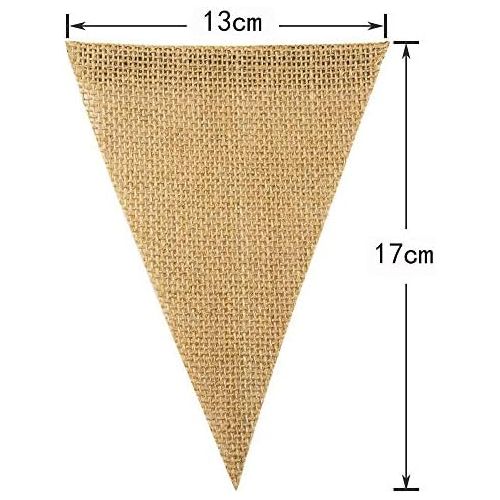  Brand: LucaSng LucaSng 3 Piece Outdoor Bunting 36 Piece Jute Bunting Vintage Wedding Bunting Flags Linen School Decoration for Outdoor Childrens Room Birthday Party Decoration