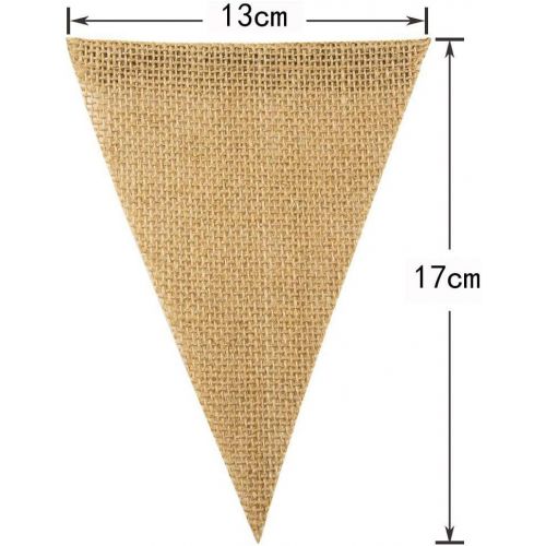  Brand: LucaSng LucaSng 3 Piece Outdoor Bunting 36 Piece Jute Bunting Vintage Wedding Bunting Flags Linen School Decoration for Outdoor Childrens Room Birthday Party Decoration