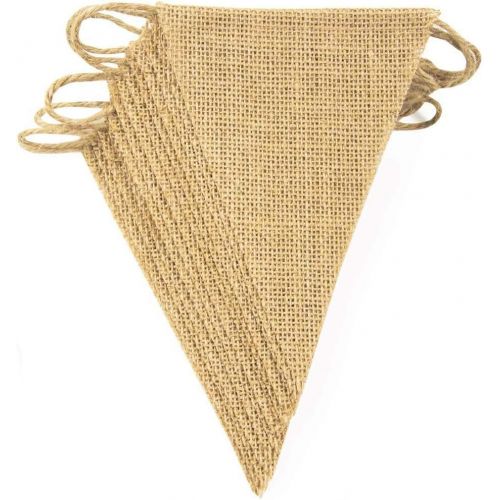  Brand: LucaSng LucaSng 3 Piece Outdoor Bunting 36 Piece Jute Bunting Vintage Wedding Bunting Flags Linen School Decoration for Outdoor Childrens Room Birthday Party Decoration