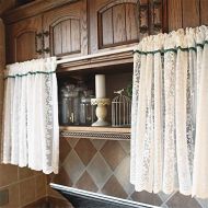 Brand: LucaSng LucaSng Vintage Half Curtain Coffee Curtain Lace Short Curtain Translucent Bistro Curtain Cabinet Curtain Home Decoration for Kitchen